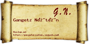 Gangetz Nátán névjegykártya